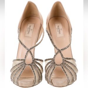 Valentino crystal embellishments heels